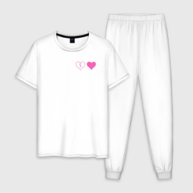 Мужская пижама хлопок с принтом Yungblud heart в Курске, 100% хлопок | брюки и футболка прямого кроя, без карманов, на брюках мягкая резинка на поясе и по низу штанин
 | Тематика изображения на принте: 