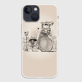 Чехол для iPhone 13 mini с принтом My Neighbor Totoro забор в Курске,  |  | anime | hayao miyazaki | japanese | meme | miyazaki | piano | studio ghibli | tokyo | totoro | гибли | котобус | мой | мэй | сацуки | сосед | сусуватари | тонари | тоторо | хаяо миядзаки
