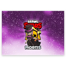 Поздравительная открытка с принтом BRAWL STARS MORTIS в Курске, 100% бумага | плотность бумаги 280 г/м2, матовая, на обратной стороне линовка и место для марки
 | brawl stars | brawl stars mortis | brawler | mortis | бравл старз | бравлер | мортис