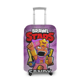 Чехол для чемодана 3D с принтом BRAWL STARS SANDY в Курске, 86% полиэфир, 14% спандекс | двустороннее нанесение принта, прорези для ручек и колес | brawl stars | brawl stars sandy | brawler | sandy | бравл старз | бравлер | сэнди