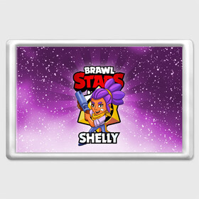 Магнит 45*70 с принтом BRAWL STARS SHELLY в Курске, Пластик | Размер: 78*52 мм; Размер печати: 70*45 | brawl stars | brawl stars shelly | brawler | shelly | бравл старз | бравлер | шелли