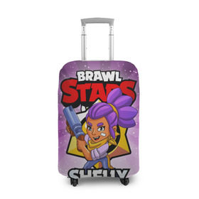 Чехол для чемодана 3D с принтом BRAWL STARS SHELLY в Курске, 86% полиэфир, 14% спандекс | двустороннее нанесение принта, прорези для ручек и колес | brawl stars | brawl stars shelly | brawler | shelly | бравл старз | бравлер | шелли