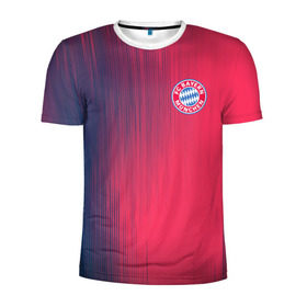 Мужская футболка 3D спортивная с принтом FC Bayern Munchen (Bavaria). в Курске, 100% полиэстер с улучшенными характеристиками | приталенный силуэт, круглая горловина, широкие плечи, сужается к линии бедра | fc bayern munchen | бавария | геометрия | спорт | текстура | футбол