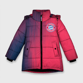 Зимняя куртка для девочек 3D с принтом FC Bayern Munchen (Bavaria) в Курске, ткань верха — 100% полиэстер; подклад — 100% полиэстер, утеплитель — 100% полиэстер. | длина ниже бедра, удлиненная спинка, воротник стойка и отстегивающийся капюшон. Есть боковые карманы с листочкой на кнопках, утяжки по низу изделия и внутренний карман на молнии. 

Предусмотрены светоотражающий принт на спинке, радужный светоотражающий элемент на пуллере молнии и на резинке для утяжки. | Тематика изображения на принте: fc bayern munchen | бавария | геометрия | спорт | текстура | футбол