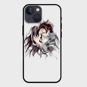 Чехол для iPhone 13 mini с принтом Kimetsu no Yaiba поцелуйчики в Курске,  |  | blade of demon | demon slayer | kimetsu no yaiba | nezuko | tanjiro | клинок | рассекающий демонов