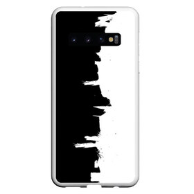 Чехол для Samsung Galaxy S10 с принтом Черным по белому в Курске, Силикон | Область печати: задняя сторона чехла, без боковых панелей | Тематика изображения на принте: black | white | белый | инь | чб | черный | янь