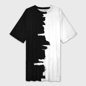 Платье-футболка 3D с принтом Черным по белому в Курске,  |  | Тематика изображения на принте: black | white | белый | инь | чб | черный | янь