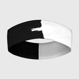 Повязка на голову 3D с принтом Черным по белому в Курске,  |  | Тематика изображения на принте: black | white | белый | инь | чб | черный | янь