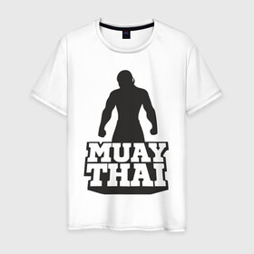 Мужская футболка хлопок с принтом Muay Thai в Курске, 100% хлопок | прямой крой, круглый вырез горловины, длина до линии бедер, слегка спущенное плечо. | mma | muay thai | бокс | борьба | дзюдо | единоборства | кикбоксинг | спорт