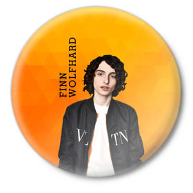 Значок с принтом finn wolfhard в Курске,  металл | круглая форма, металлическая застежка в виде булавки | Тематика изображения на принте: finn wolfhard | очень странные дела | финн вулфард