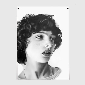 Постер с принтом finn wolfhard в Курске, 100% бумага
 | бумага, плотность 150 мг. Матовая, но за счет высокого коэффициента гладкости имеет небольшой блеск и дает на свету блики, но в отличии от глянцевой бумаги не покрыта лаком | finn wolfhard | очень странные дела | финн вулфард