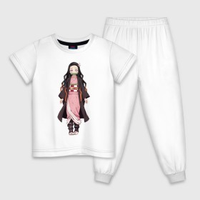 Детская пижама хлопок с принтом Nezuko Kamado в Курске, 100% хлопок |  брюки и футболка прямого кроя, без карманов, на брюках мягкая резинка на поясе и по низу штанин
 | demon | kamado | nezuko | slayer | камадо | недзуко | незуко | нэдзуко | нэзуко