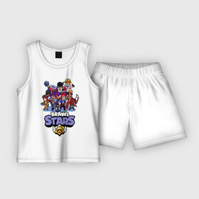 Детская пижама с шортами хлопок с принтом Brawl Stars в Курске,  |  | brawl | brawl stars | crow | leon | stars | бравл | бравл старс | браво старс | игра | компьютерная | кров | леон | онлайн | старс