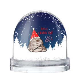 Снежный шар с принтом Вжух, и Новый Год! в Курске, Пластик | Изображение внутри шара печатается на глянцевой фотобумаге с двух сторон | 