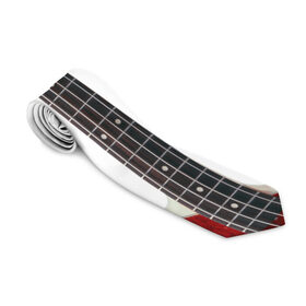 Галстук 3D с принтом Бас-гитара в Курске, 100% полиэстер | Длина 148 см; Плотность 150-180 г/м2 | Тематика изображения на принте: бас гитара | музыкальный инструмент