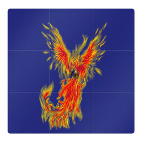 Магнитный плакат 3Х3 с принтом Феникс в Курске, Полимерный материал с магнитным слоем | 9 деталей размером 9*9 см | горящий | летит | огонь | пар хает | пламя | птица | пылает | пылающий | феникс