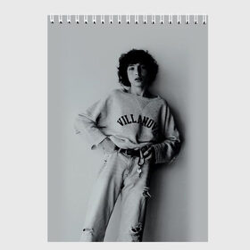 Скетчбук с принтом finn wolfhard в Курске, 100% бумага
 | 48 листов, плотность листов — 100 г/м2, плотность картонной обложки — 250 г/м2. Листы скреплены сверху удобной пружинной спиралью | finn wolfhard | очень странные дела | финн вулфард