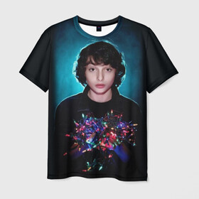 Мужская футболка 3D с принтом  finn wolfhard в Курске, 100% полиэфир | прямой крой, круглый вырез горловины, длина до линии бедер | Тематика изображения на принте: finn wolfhard | очень странные дела | финн вулфард