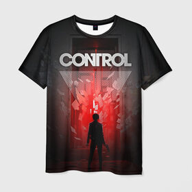 Мужская футболка 3D с принтом Control в Курске, 100% полиэфир | прямой крой, круглый вырез горловины, длина до линии бедер | Тематика изображения на принте: control | джесси | игра | контрол
