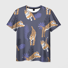 Мужская футболка 3D с принтом Тигриный прайд в Курске, 100% полиэфир | прямой крой, круглый вырез горловины, длина до линии бедер | Тематика изображения на принте: lion | tiger | гепард | дикие кошки | животные | кот | кошки | лев | пантера | тигр | тигры