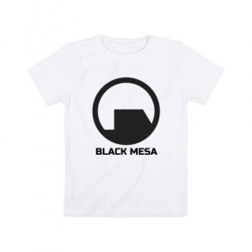 Детская футболка хлопок с принтом Black Mesa в Курске, 100% хлопок | круглый вырез горловины, полуприлегающий силуэт, длина до линии бедер | Тематика изображения на принте: alyx | black mesa | half life | half life 2 | халф лайф