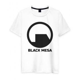 Мужская футболка хлопок с принтом Black Mesa в Курске, 100% хлопок | прямой крой, круглый вырез горловины, длина до линии бедер, слегка спущенное плечо. | alyx | black mesa | half life | half life 2 | халф лайф