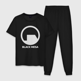 Мужская пижама хлопок с принтом Black Mesa в Курске, 100% хлопок | брюки и футболка прямого кроя, без карманов, на брюках мягкая резинка на поясе и по низу штанин
 | Тематика изображения на принте: alyx | black mesa | half life | half life 2 | халф лайф