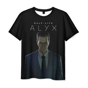 Мужская футболка 3D с принтом Half-Life Alyx в Курске, 100% полиэфир | прямой крой, круглый вырез горловины, длина до линии бедер | alyx | g man | gordon freeman | half life | valve | vr | аликс | валв | гордон фриман | джи мэн | халф лаййф