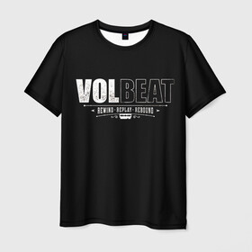 Мужская футболка 3D с принтом Volbeat в Курске, 100% полиэфир | прямой крой, круглый вырез горловины, длина до линии бедер | groove metal | hardcore | psychobilly | rebound | replay | rewind | volbeat | волбит