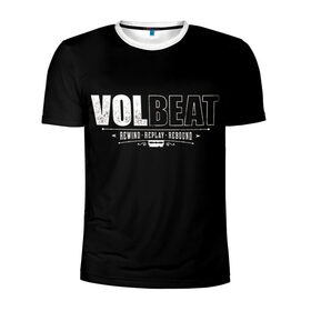 Мужская футболка 3D спортивная с принтом Volbeat в Курске, 100% полиэстер с улучшенными характеристиками | приталенный силуэт, круглая горловина, широкие плечи, сужается к линии бедра | groove metal | hardcore | psychobilly | rebound | replay | rewind | volbeat | волбит