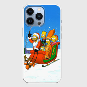 Чехол для iPhone 13 Pro с принтом Simpsons New Year в Курске,  |  | Тематика изображения на принте: bart | christmas | family | homer | lisa | maggie | marge | new | santa | simpson | simpsons | snow | thesimpsons | xmas | year | барт | гомер | лиза | мардж | мегги | санта | семья | симпсоны