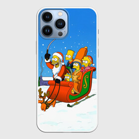 Чехол для iPhone 13 Pro Max с принтом Simpsons New Year в Курске,  |  | Тематика изображения на принте: bart | christmas | family | homer | lisa | maggie | marge | new | santa | simpson | simpsons | snow | thesimpsons | xmas | year | барт | гомер | лиза | мардж | мегги | санта | семья | симпсоны