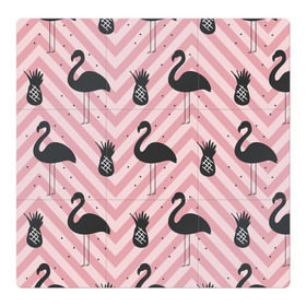 Магнитный плакат 3Х3 с принтом Черный фламинго в Курске, Полимерный материал с магнитным слоем | 9 деталей размером 9*9 см | Тематика изображения на принте: animal | bird | flamingo | pink | pnik flamingo | животные | птицы | розовый | розовый фламинго | фламинго