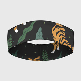 Повязка на голову 3D с принтом Тропический тигр в Курске,  |  | tiger | гепард | дикие кошки | животные | кот | кошки | пантера | тигр | тигры