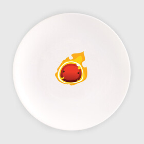 Тарелка с принтом Огненный слайм-мини версия в Курске, фарфор | диаметр - 210 мм
диаметр для нанесения принта - 120 мм | slime rancher