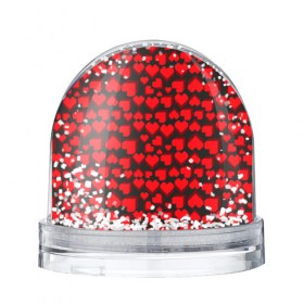 Снежный шар с принтом 8-Bit Love в Курске, Пластик | Изображение внутри шара печатается на глянцевой фотобумаге с двух сторон | 8 bit | 8 бит | game | heart | lovely | pattern | любовь | паттерн | романтика | сердечки | сердца | сердце