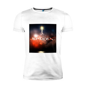 Мужская футболка премиум с принтом Elon Musk - SpaceX в Курске, 92% хлопок, 8% лайкра | приталенный силуэт, круглый вырез ворота, длина до линии бедра, короткий рукав | 
