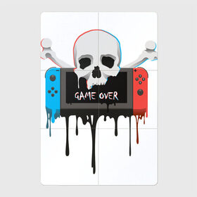 Магнитный плакат 2Х3 с принтом Game Over в Курске, Полимерный материал с магнитным слоем | 6 деталей размером 9*9 см | console | game | game over | nintendo | skull | switch | глюк | игра | консоль | кости | нинтендо | свитч | череп