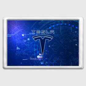 Магнит 45*70 с принтом Tesla в Курске, Пластик | Размер: 78*52 мм; Размер печати: 70*45 | cybertruck | elon reeve musk | model 3 | pickup | tech | technology | tesla | грузовик | илон маск | кибер | моторс | пикап | тесла