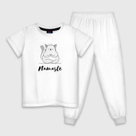 Детская пижама хлопок с принтом Namaste в Курске, 100% хлопок |  брюки и футболка прямого кроя, без карманов, на брюках мягкая резинка на поясе и по низу штанин
 | веселое | животные | йога | прикол | смешное | спорт