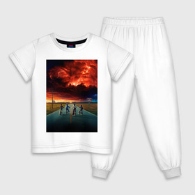 Детская пижама хлопок с принтом Постер Stranger Things 1 в Курске, 100% хлопок |  брюки и футболка прямого кроя, без карманов, на брюках мягкая резинка на поясе и по низу штанин
 | 