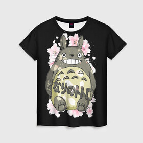 Женская футболка 3D с принтом My Neighbor Totoro заяц в Курске, 100% полиэфир ( синтетическое хлопкоподобное полотно) | прямой крой, круглый вырез горловины, длина до линии бедер | anime | hayao miyazaki | japanese | meme | miyazaki | piano | studio ghibli | tokyo | totoro | гибли | котобус | мой | сосед | сусуватари | тонари | тоторо | хаяо миядзаки