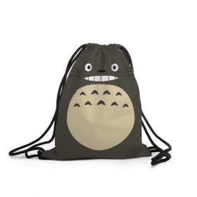 Рюкзак-мешок 3D с принтом Totoro в Курске, 100% полиэстер | плотность ткани — 200 г/м2, размер — 35 х 45 см; лямки — толстые шнурки, застежка на шнуровке, без карманов и подкладки | Тематика изображения на принте: anime | hayao miyazaki | japanese | meme | miyazaki | piano | studio ghibli | tokyo | totoro | гибли | котобус | мой | сосед | сусуватари | тонари | тоторо | хаяо миядзаки