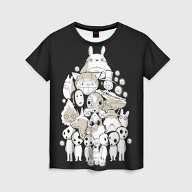 Женская футболка 3D с принтом Totoro в Курске, 100% полиэфир ( синтетическое хлопкоподобное полотно) | прямой крой, круглый вырез горловины, длина до линии бедер | anime | hayao miyazaki | japanese | meme | miyazaki | piano | studio ghibli | tokyo | totoro | гибли | котобус | мой | сосед | сусуватари | тонари | тоторо | хаяо миядзаки