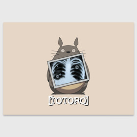 Поздравительная открытка с принтом My Neighbor Totoro рентген в Курске, 100% бумага | плотность бумаги 280 г/м2, матовая, на обратной стороне линовка и место для марки
 | anime | hayao miyazaki | japanese | meme | miyazaki | piano | studio ghibli | tokyo | totoro | гибли | котобус | мой | сосед | сусуватари | тонари | тоторо | хаяо миядзаки