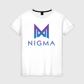 Женская футболка хлопок с принтом Nigma esports в Курске, 100% хлопок | прямой крой, круглый вырез горловины, длина до линии бедер, слегка спущенное плечо | Тематика изображения на принте: gh | kuroky | mind_control | miracle | nigma | w33 | виха | гх | джиейч | дота | дота 2 | игра | интернешнл | киберспорт | куро | майнд контрол | миракл | нигма