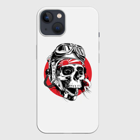 Чехол для iPhone 13 с принтом Череп в Курске,  |  | Тематика изображения на принте: skull | камикадзе | кости | очки | череп