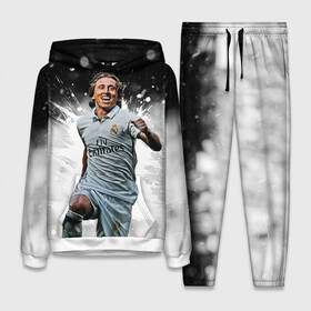 Женский костюм 3D (с толстовкой) с принтом Модрич в Курске,  |  | champions | football | luka modrich | madrid | modrich | real | real madrid | soccer | spain | uefa | ла лига | лука | лука модрич | мадрид | модрич | реал | реал мадрид | футбол | хорватия