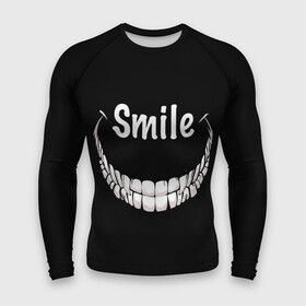 Мужской рашгард 3D с принтом Smile в Курске,  |  | smile | words | зубы | надпись | улыбка