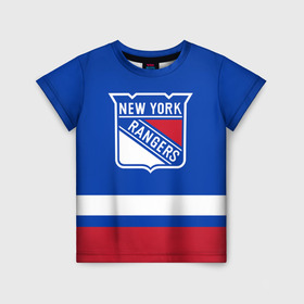 Детская футболка 3D с принтом Нью-Йорк Рейнджерс НХЛ в Курске, 100% гипоаллергенный полиэфир | прямой крой, круглый вырез горловины, длина до линии бедер, чуть спущенное плечо, ткань немного тянется | hockey | new york | new york rangers | nhl | rangers | usa | нхл | нью йорк | нью йорк рейнджерс | рейнджерс | спорт | сша | хоккей | шайба
